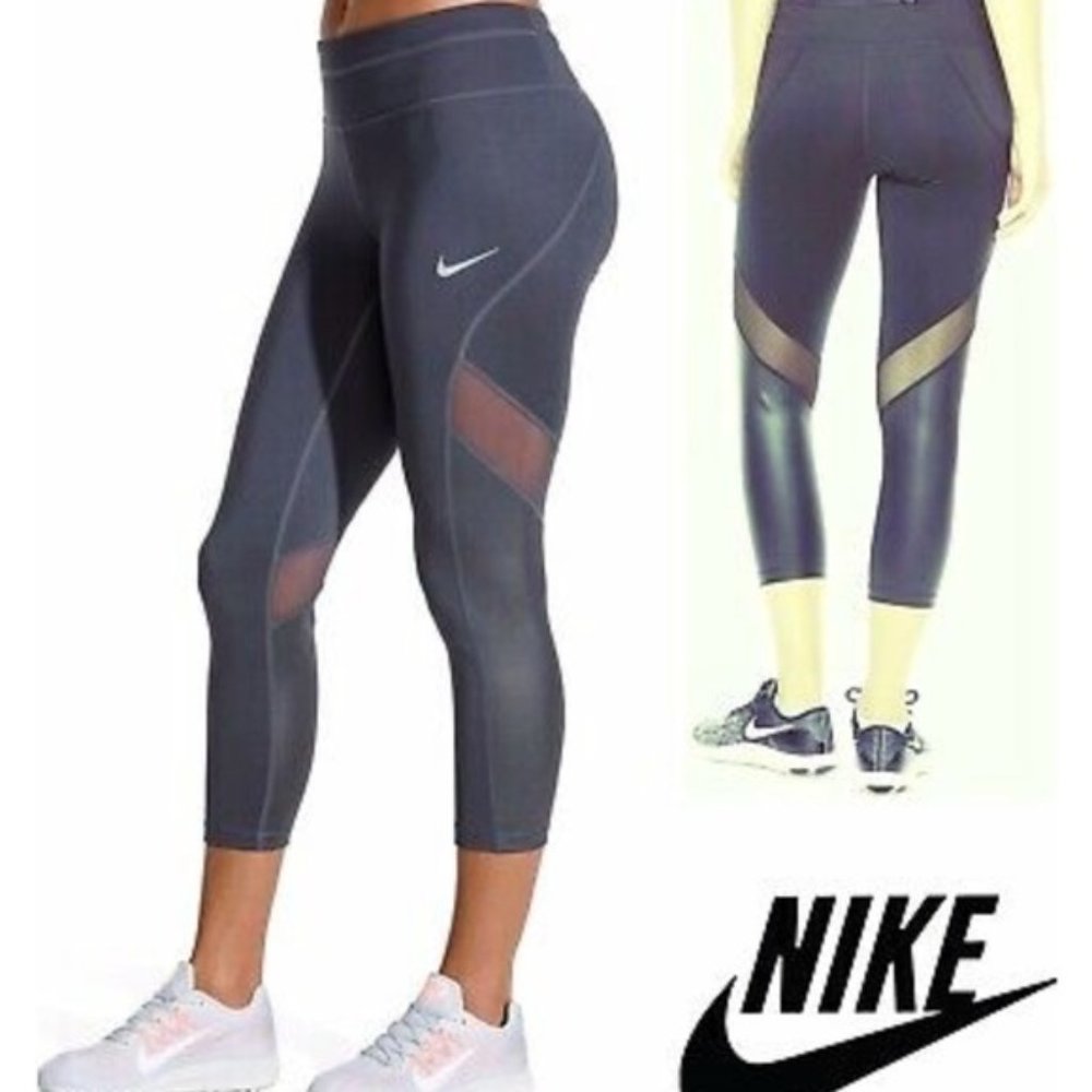 Nike Grey Purple Running Leggings